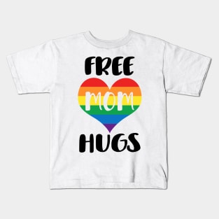 Free Mom Hugs - Black Text Kids T-Shirt